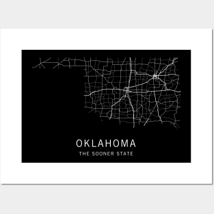 Oklahoma State Road Map Posters and Art